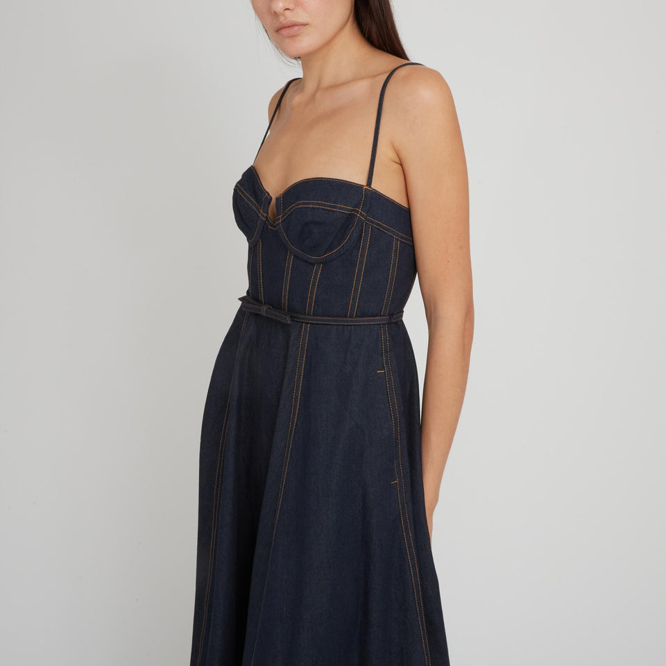 "Crush" dress in blue denim