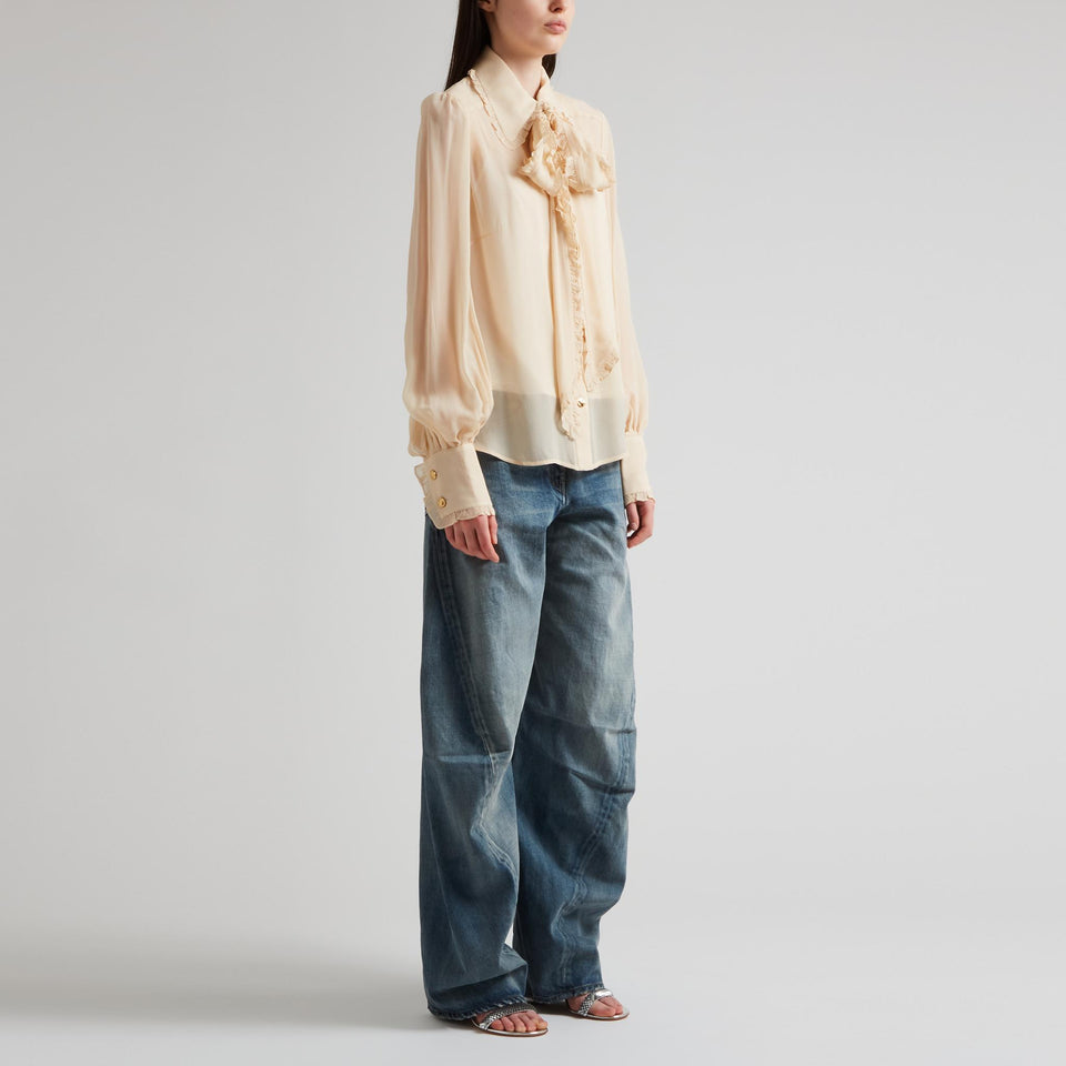 Beige silk "Georgette" shirt