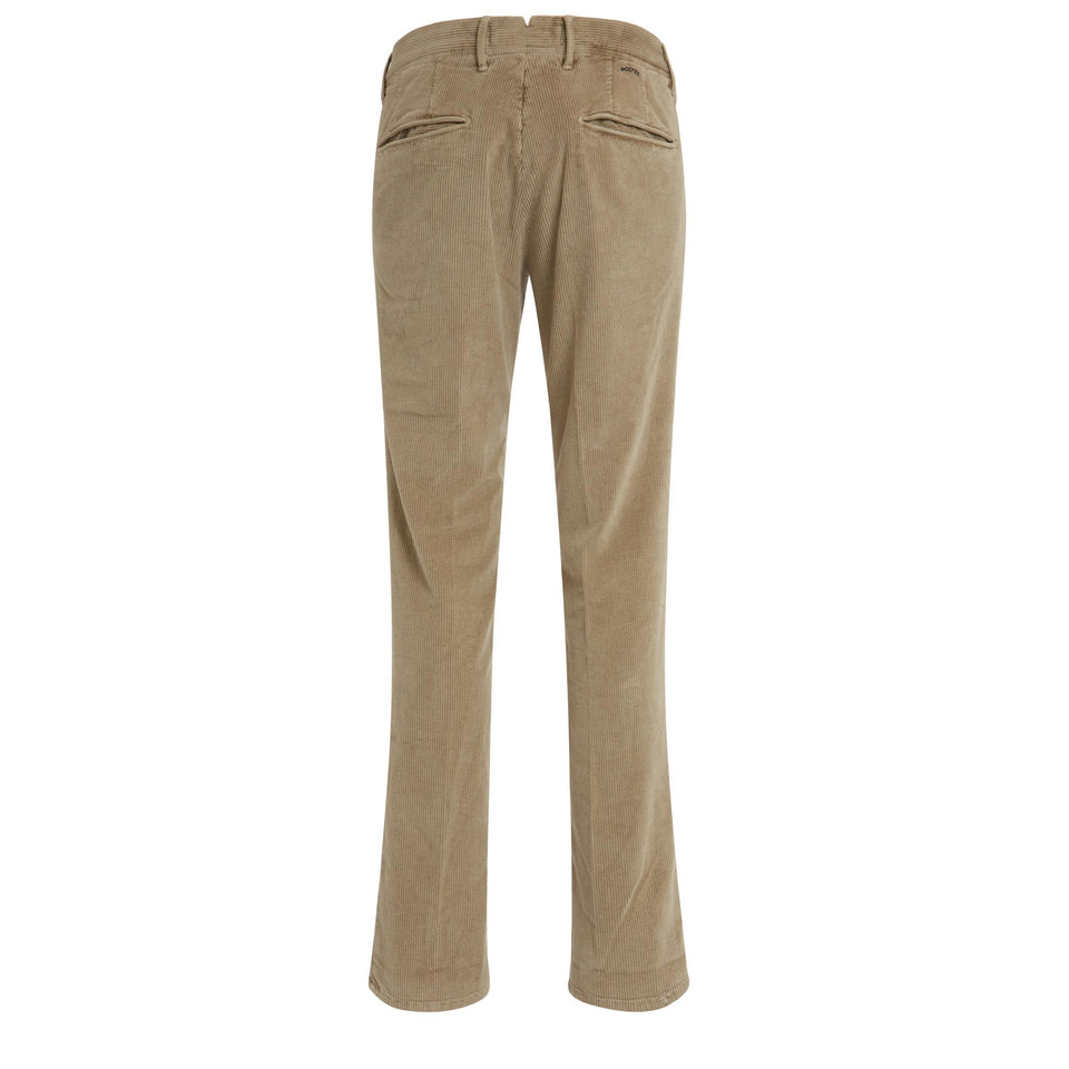 Pantalone a coste in velluto beige