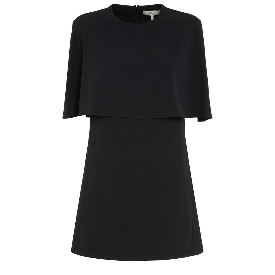 Abito midi in tessuto nero