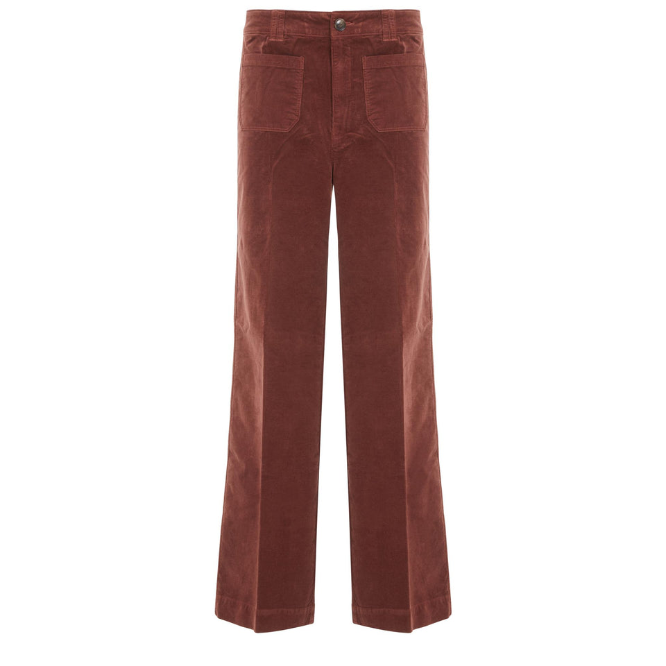"Sasha" trousers in brown fabric