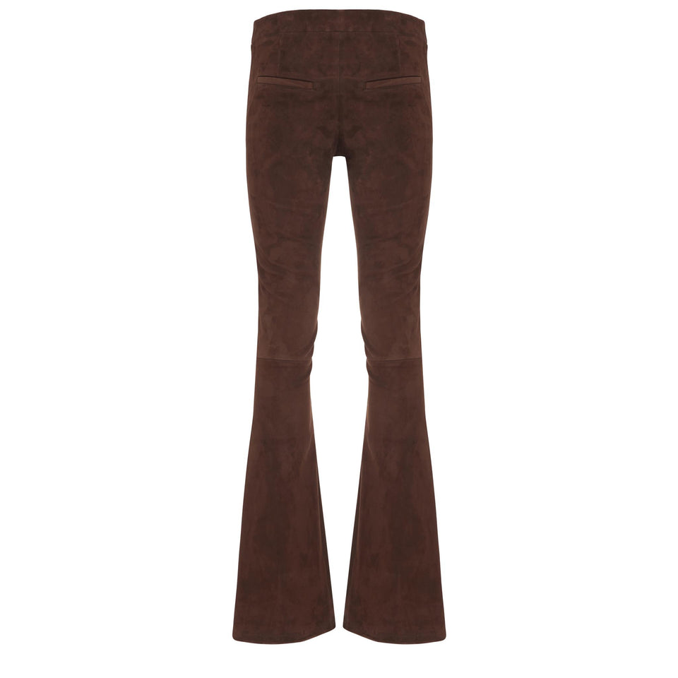 "Izzy" trousers in brown suede