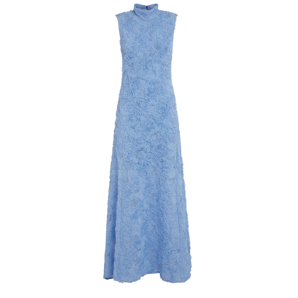 Abito lungo in tessuto azzurro