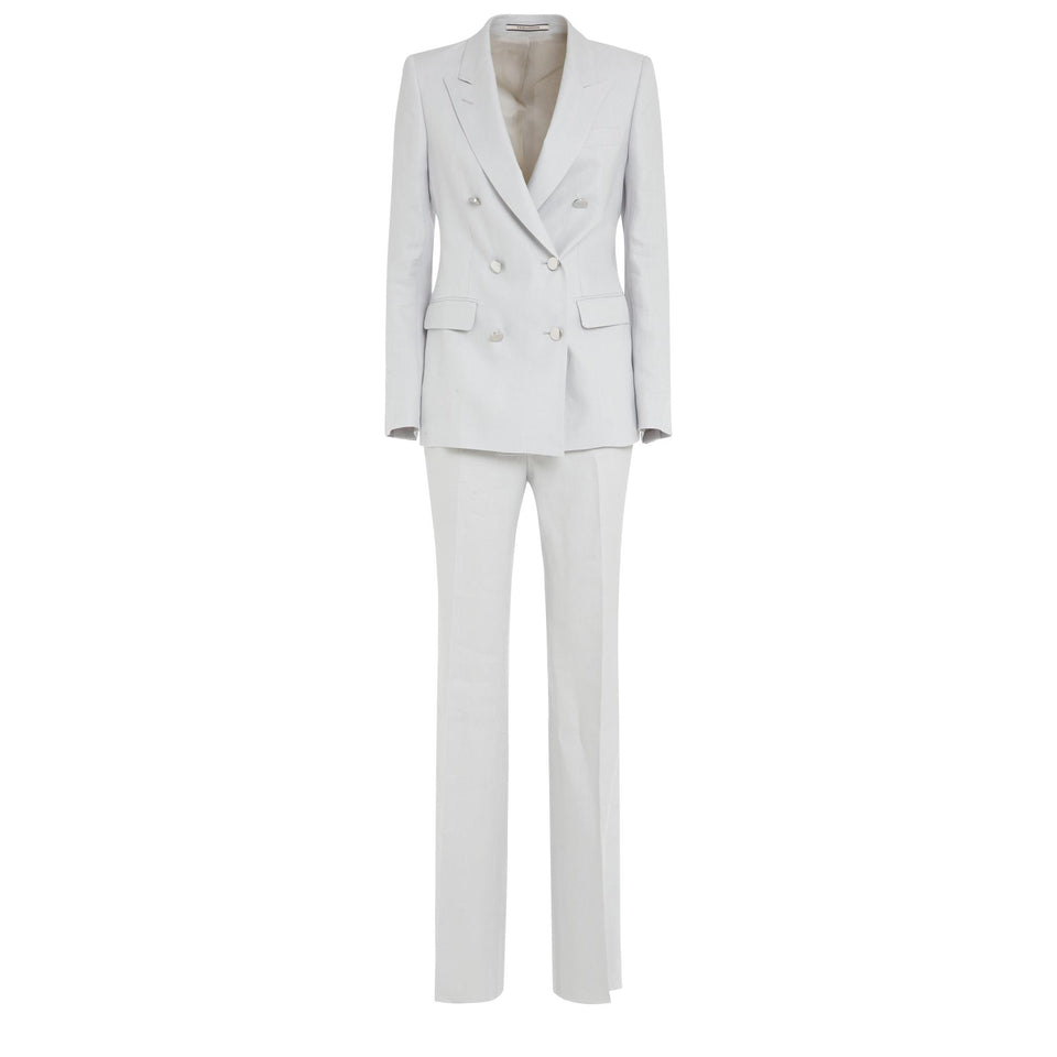 Tailleur in lino grigio
