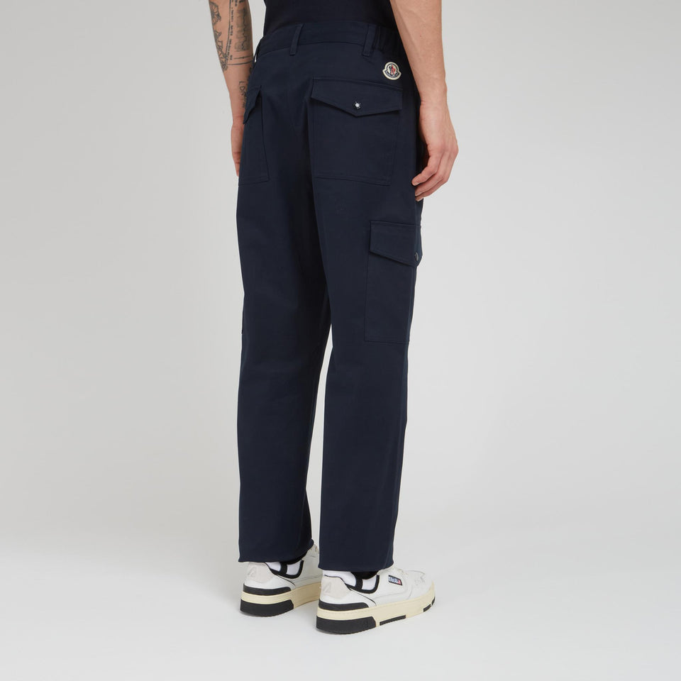 Pantalone cargo in cotone blu