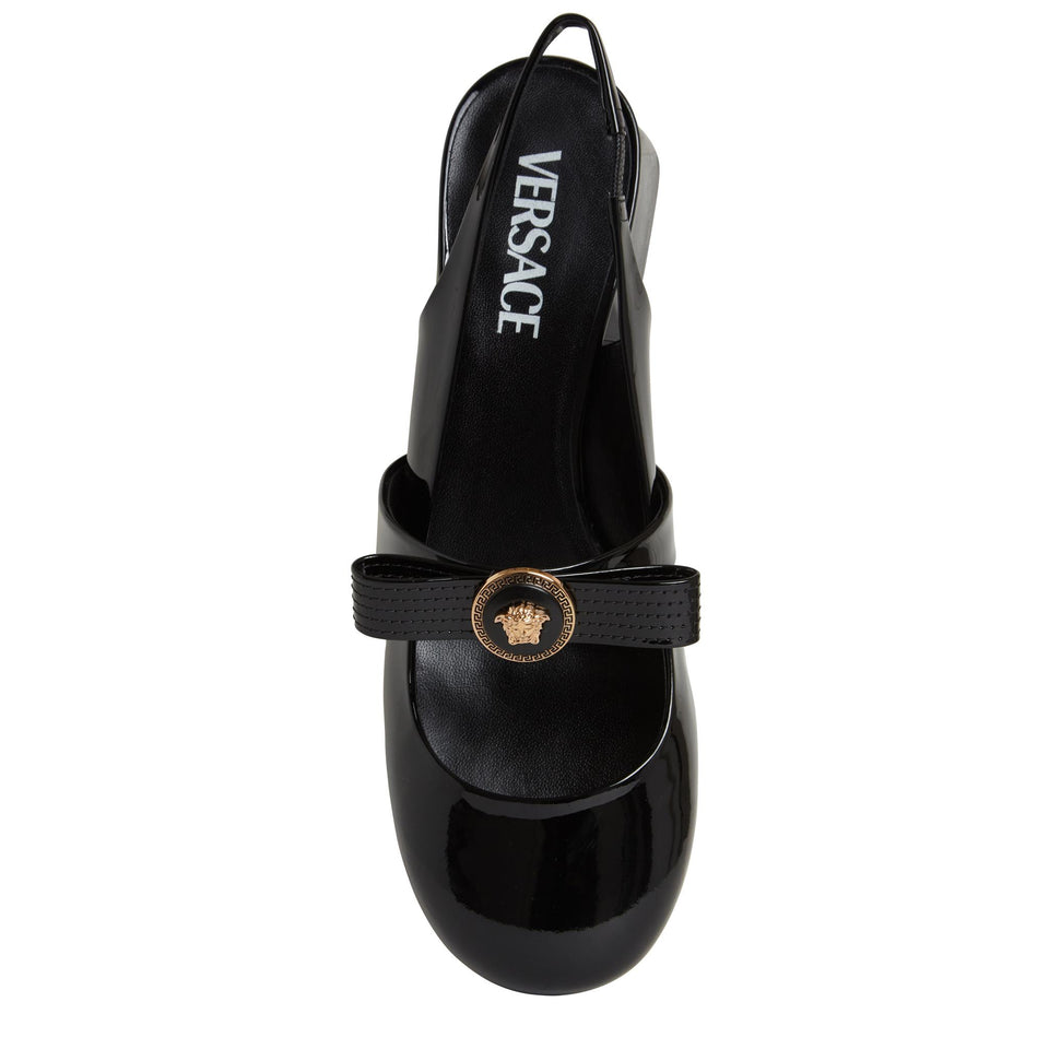 Sling-bakc ''Gianni Ribbon'' in pelle nera 1018457 D2VE1B00V VERSACE 