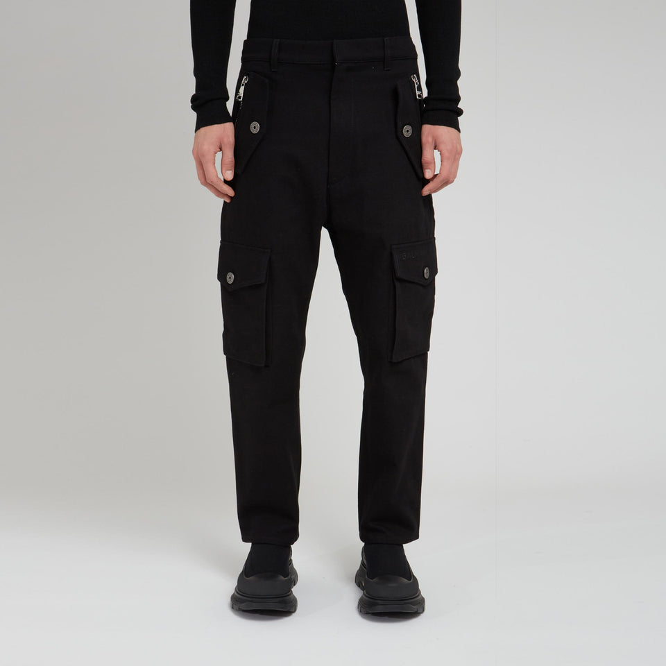 Pantalone cargo in tessuto nero