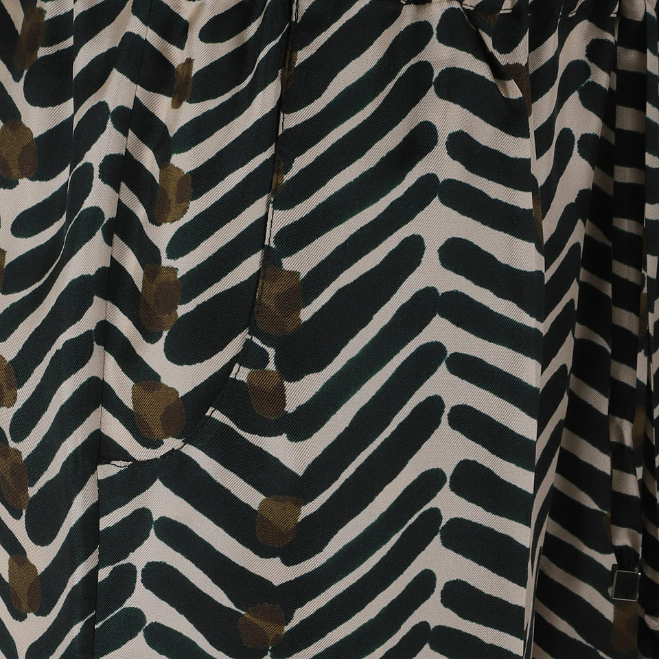 Pantalone in seta multicolor D48122 K0580G02VERDE KITON 