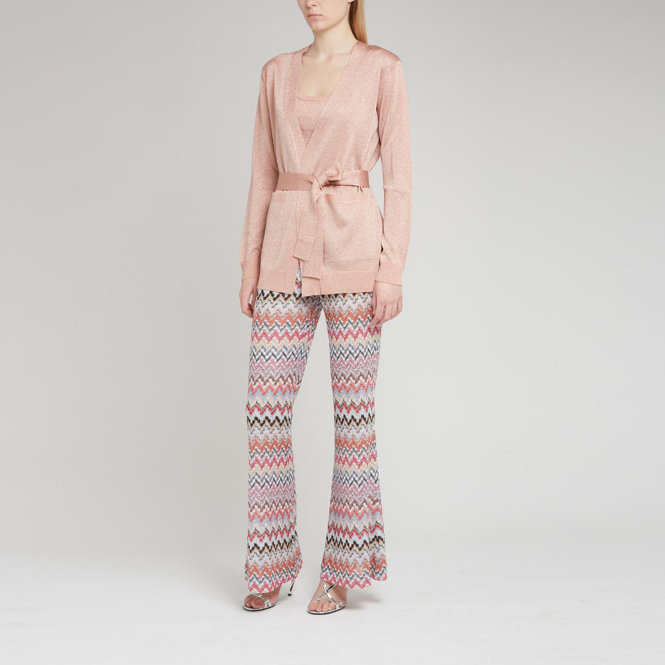 Pink fabric cardigan