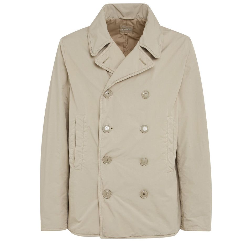 Giubbino doppio petto in tessuto beige