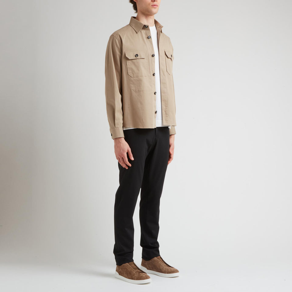 Camicia in cotone beige