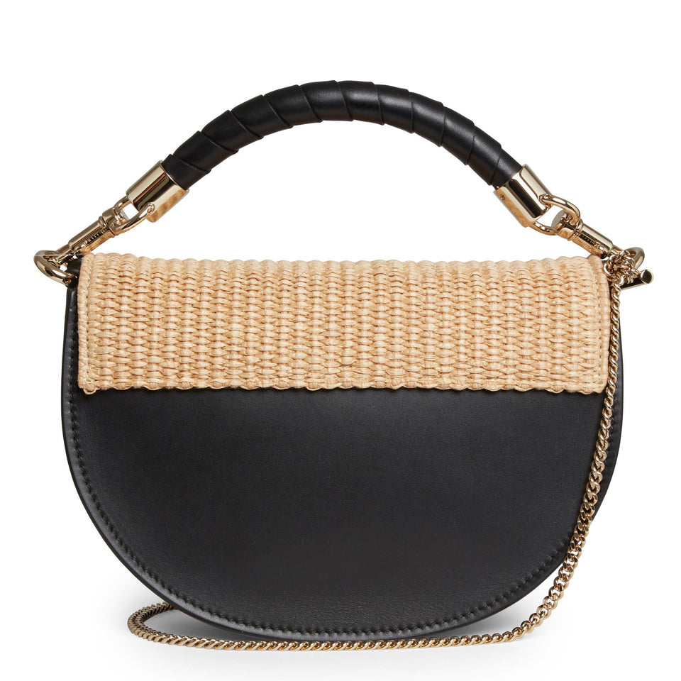 Borsa ''Marcie'' in pelle e paglia multicolor