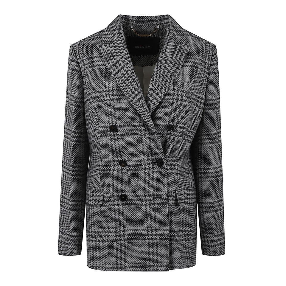 Giacca doppio petto in seta e cashmere multicolor D46523 K0549B06GRNE KITON 