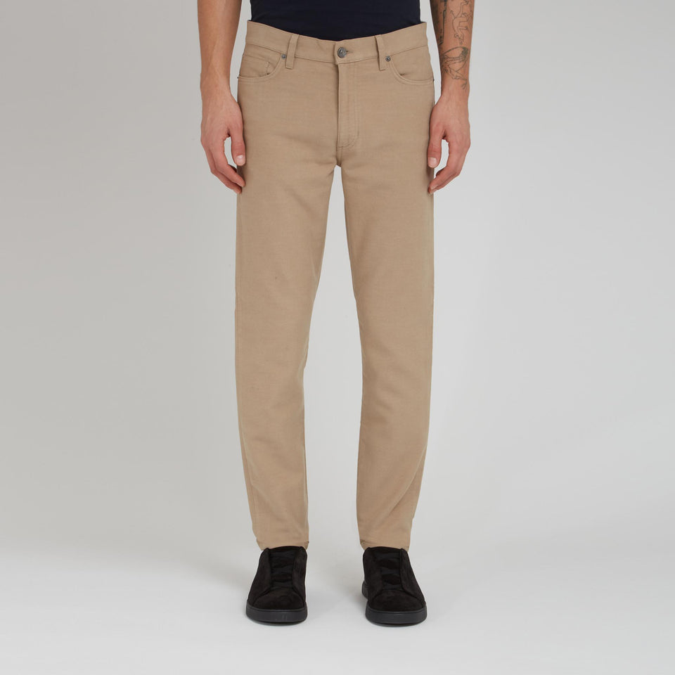 Beige cotton trousers