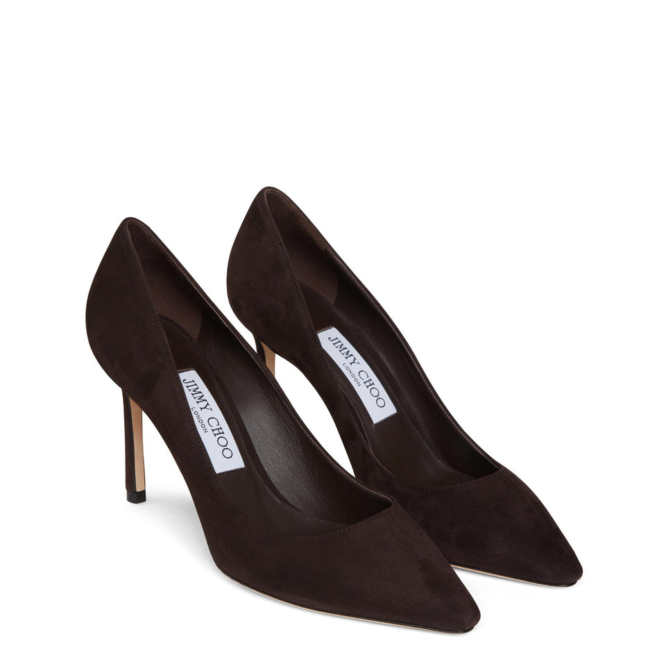 Dècolletè ''Romy 85'' in suede marroni ROMY 85 KDUCOFFEE JIMMY CHOO 