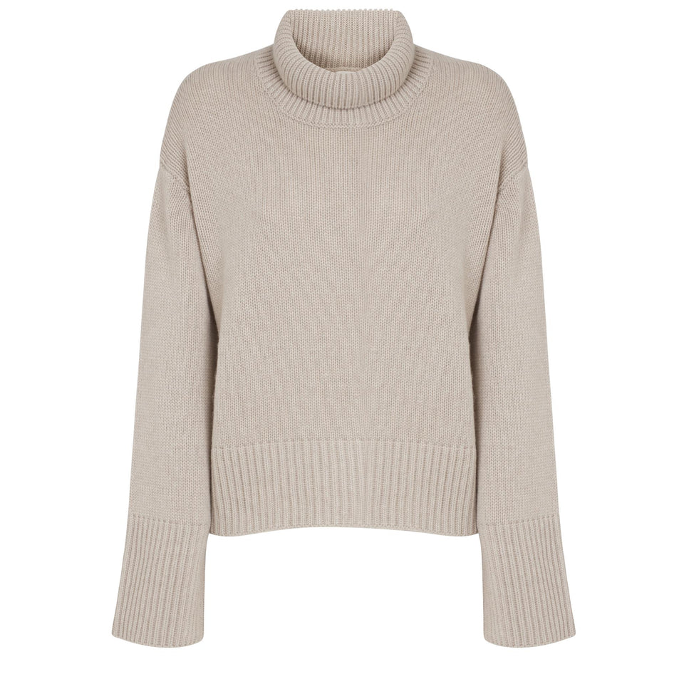 "Fleur" sweater in beige cashmere