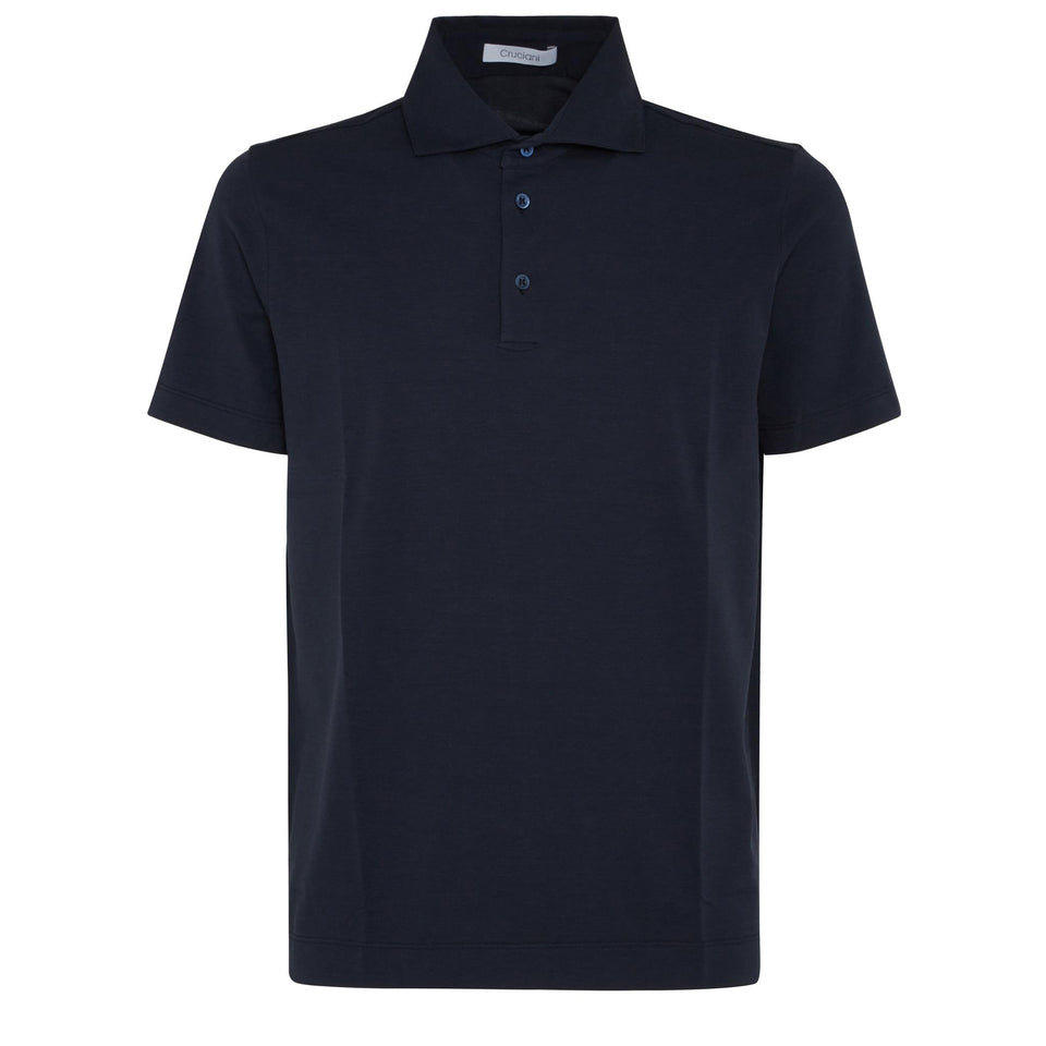 Blue cotton polo shirt