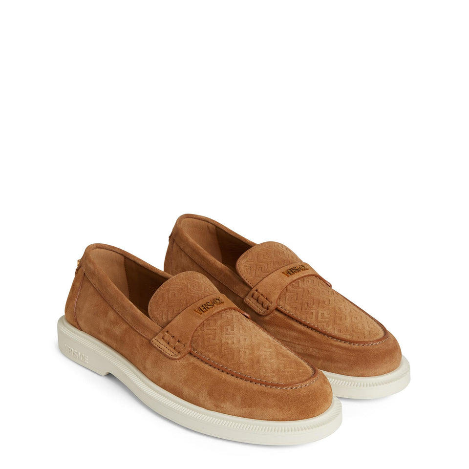 Mocassino in pelle beige 1017591 1A143401NG8V VERSACE 