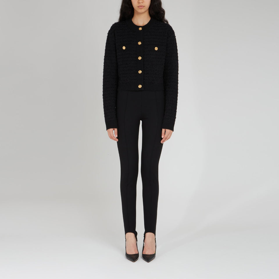 Black wool cardigan