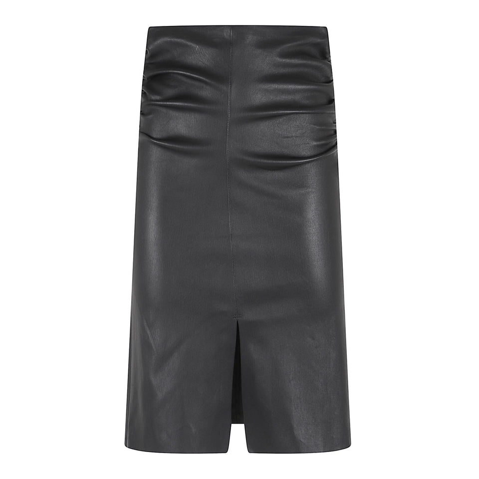 Gonna "Ooma" in pelle nera OOMA PLONGENOIR STOULS 