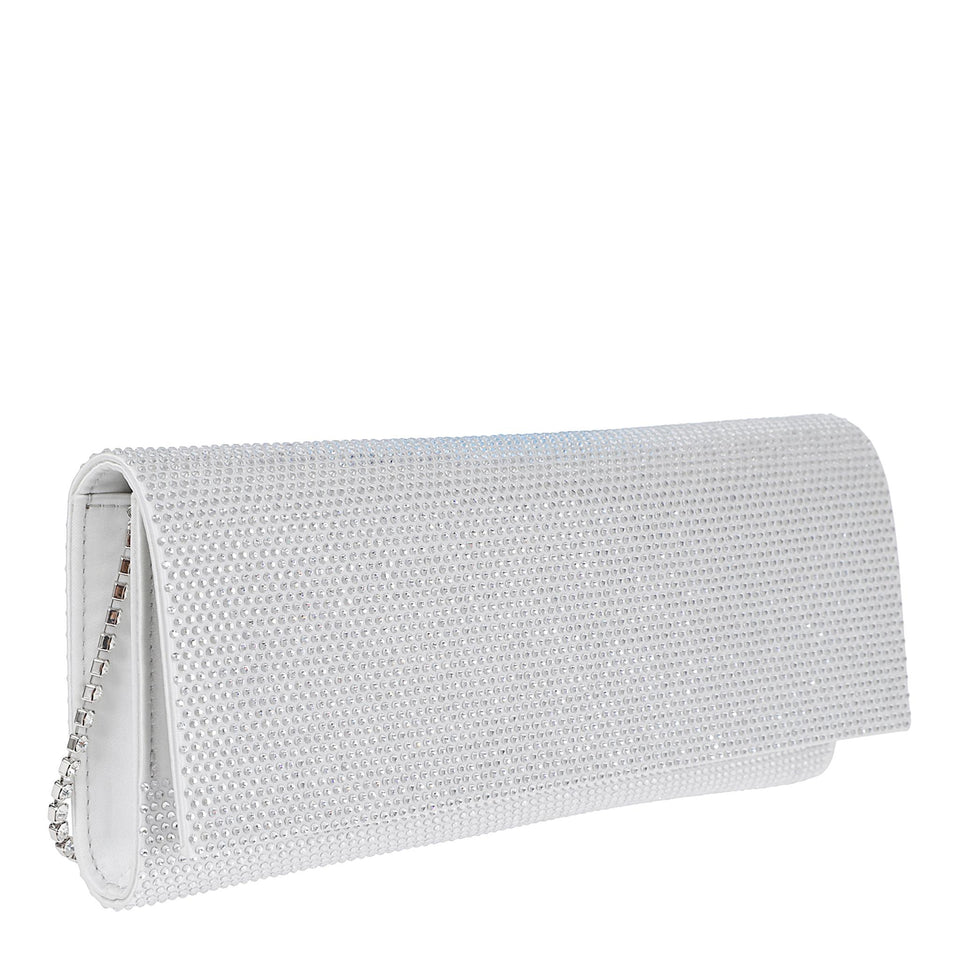 Borsa con cristalli argento CRYENV STNCRYPEARL GEDEBE 