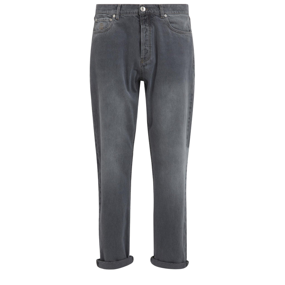 Jeans in denim grigio