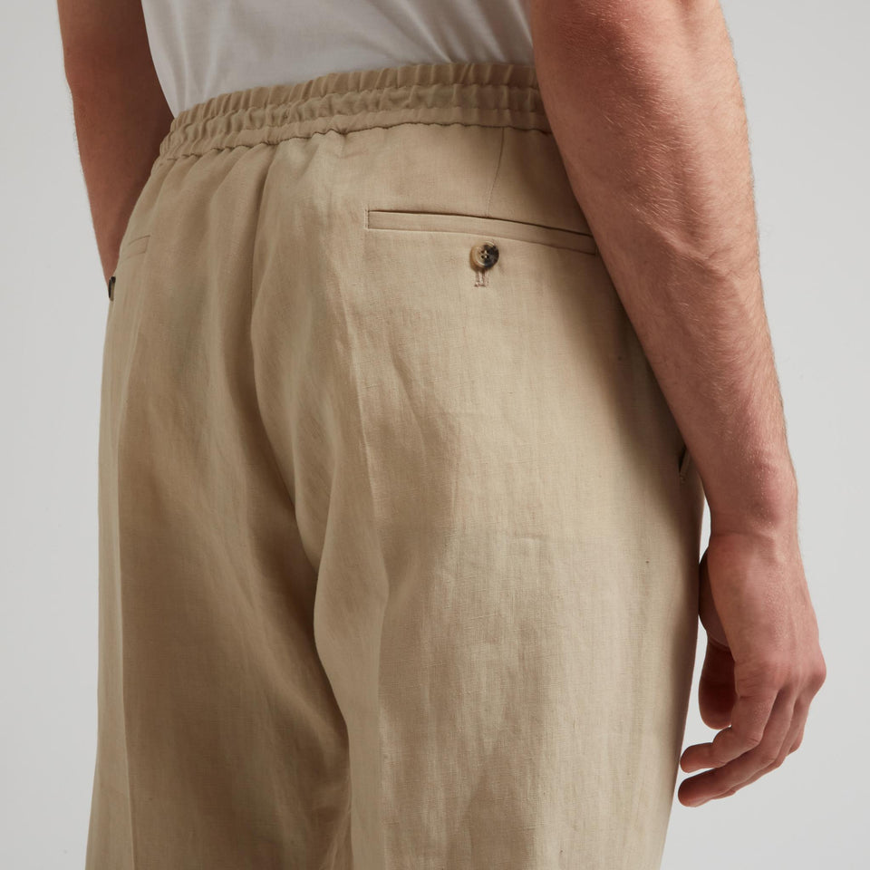 Pantalone in lino beige