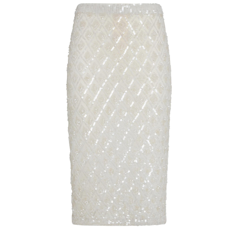 Gonna a tubino in tessuto bianca