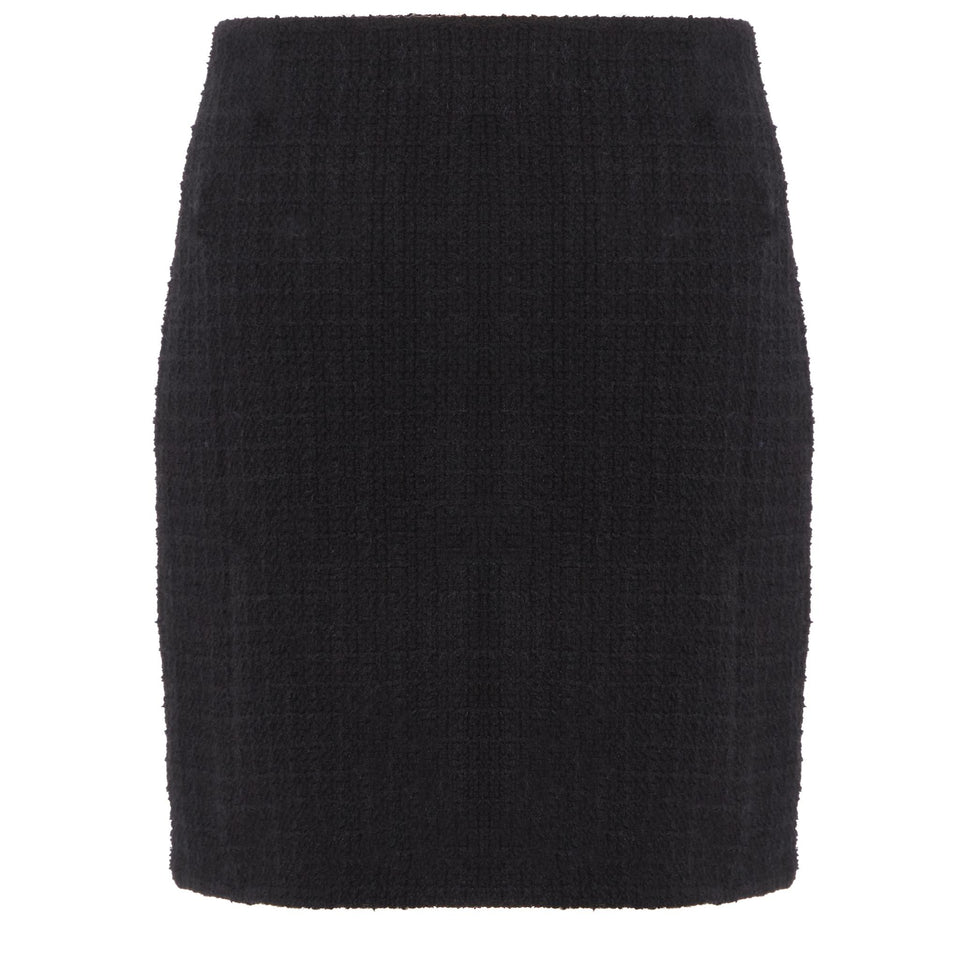 Mini gonna in tweed nera