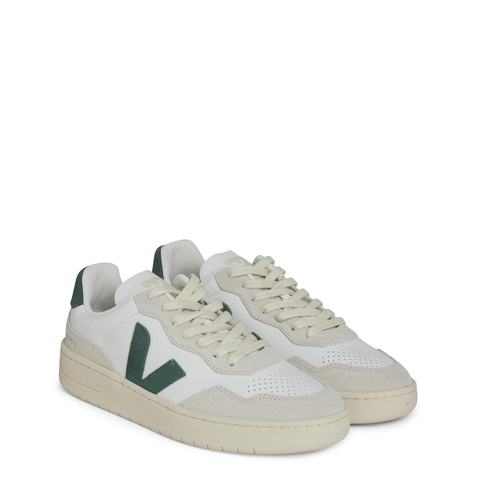 Sneakers ''V-90'' in pelle bianche e verdi VD2003384 WHGR VEJA 
