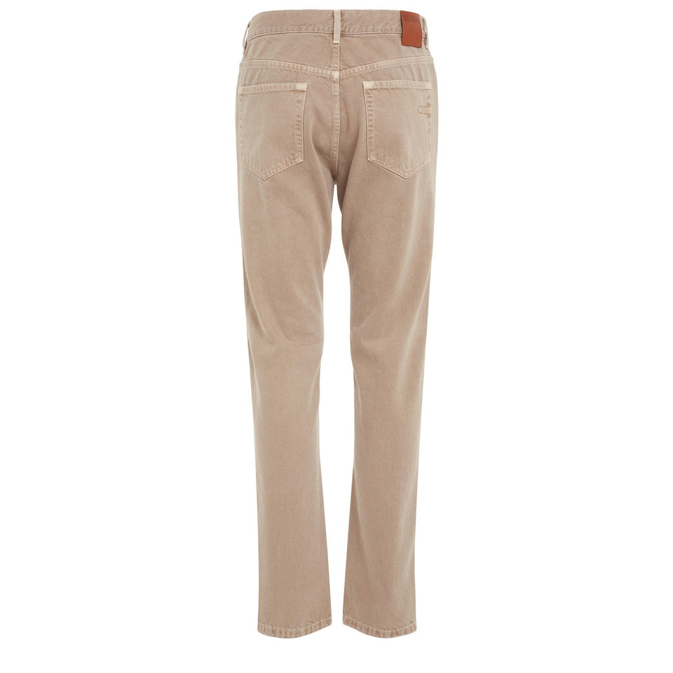 Jeans in denim beige