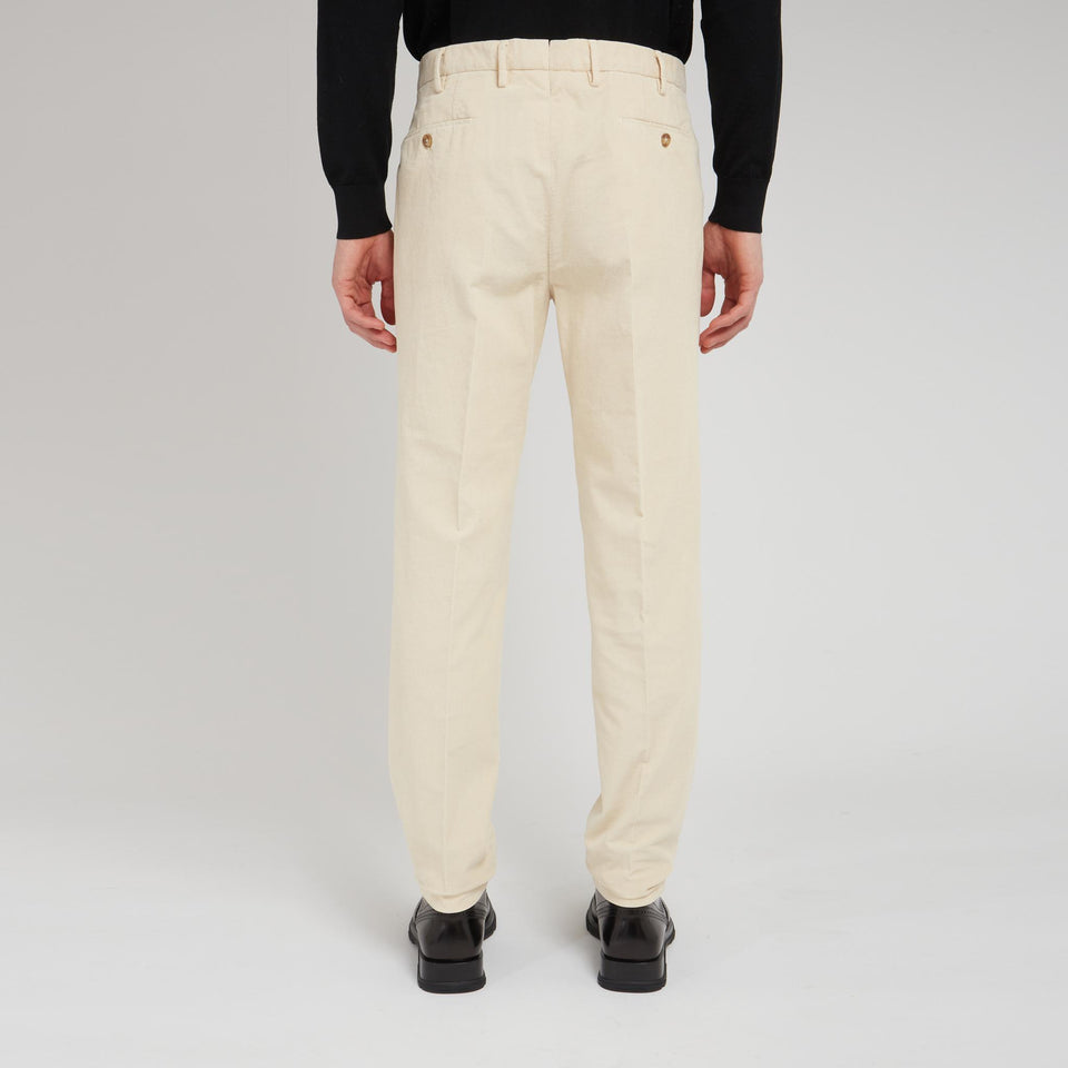 Pantalone a coste in velluto beige