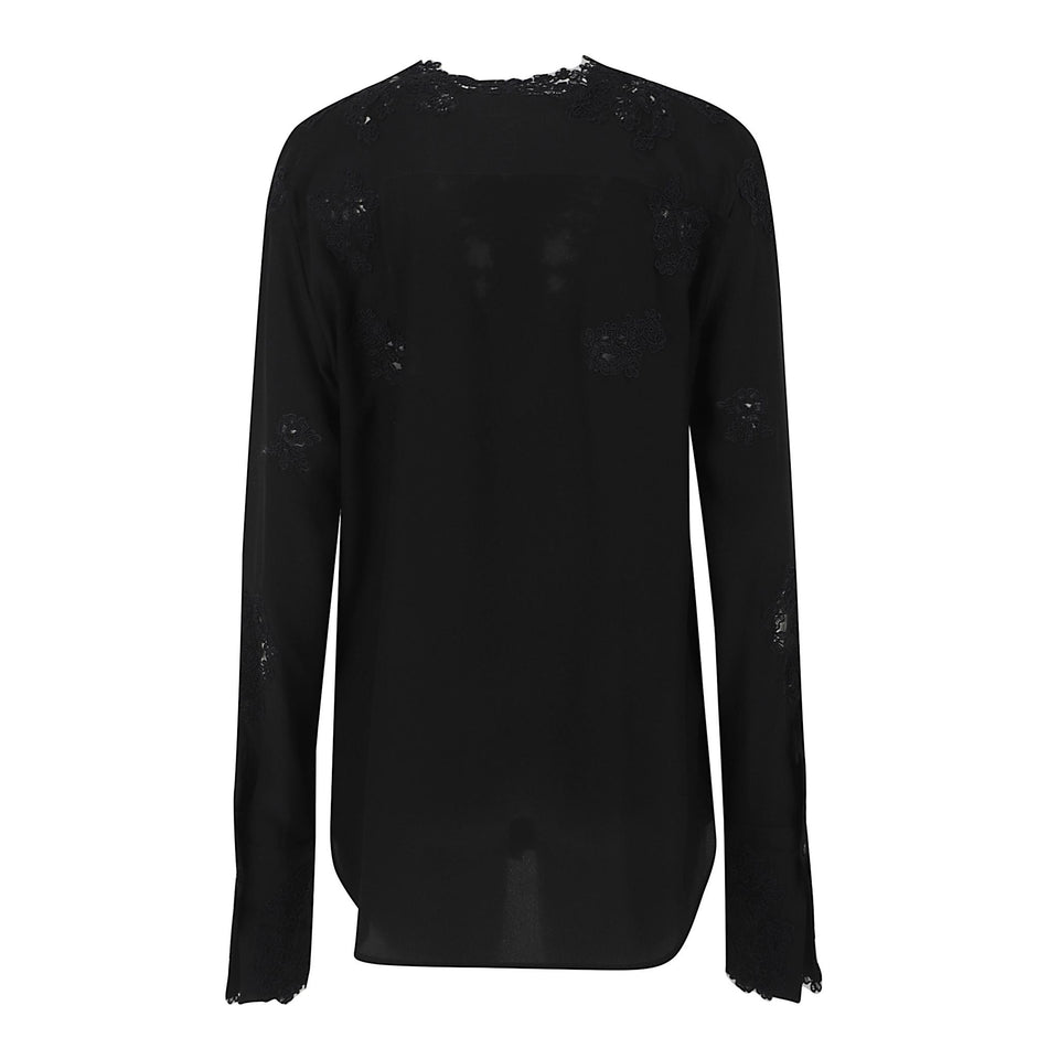 Camicia in seta nera D472K375 VKX95708 ERMANNO SCERVINO 