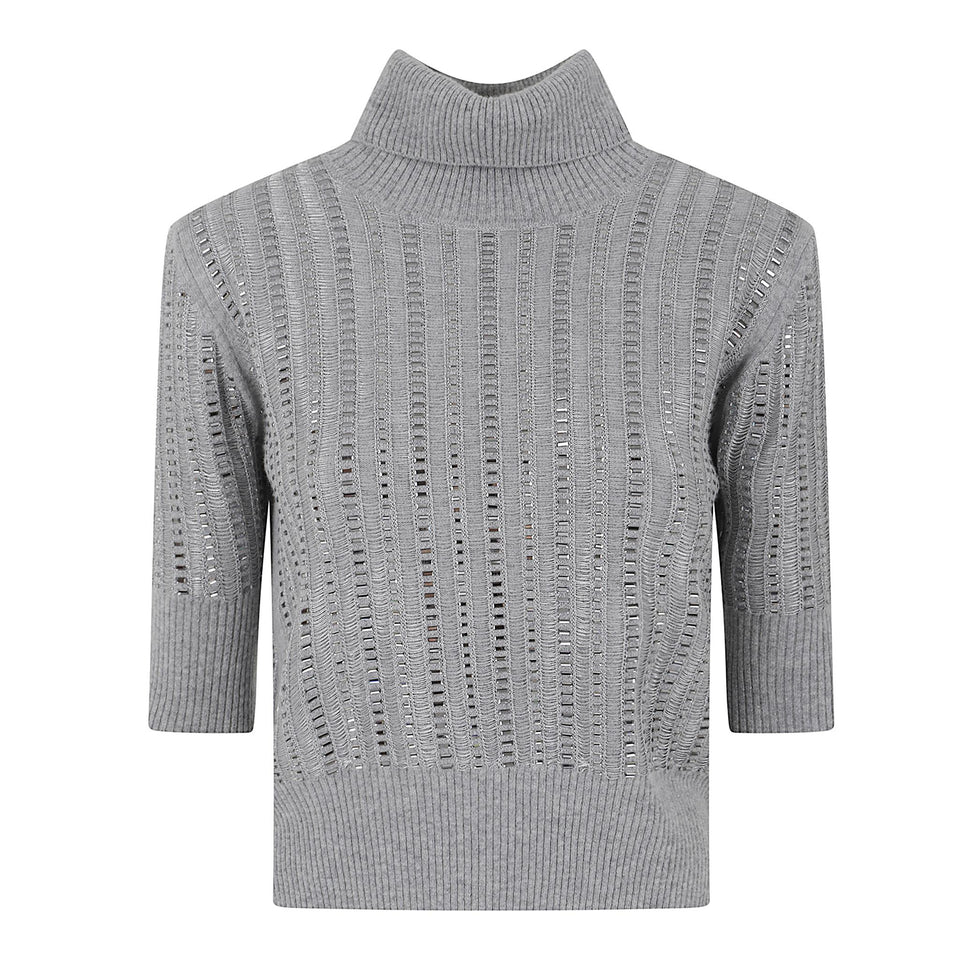 Maglia crop in lana grigia D475L309 CTEJYD4703 ERMANNO SCERVINO 