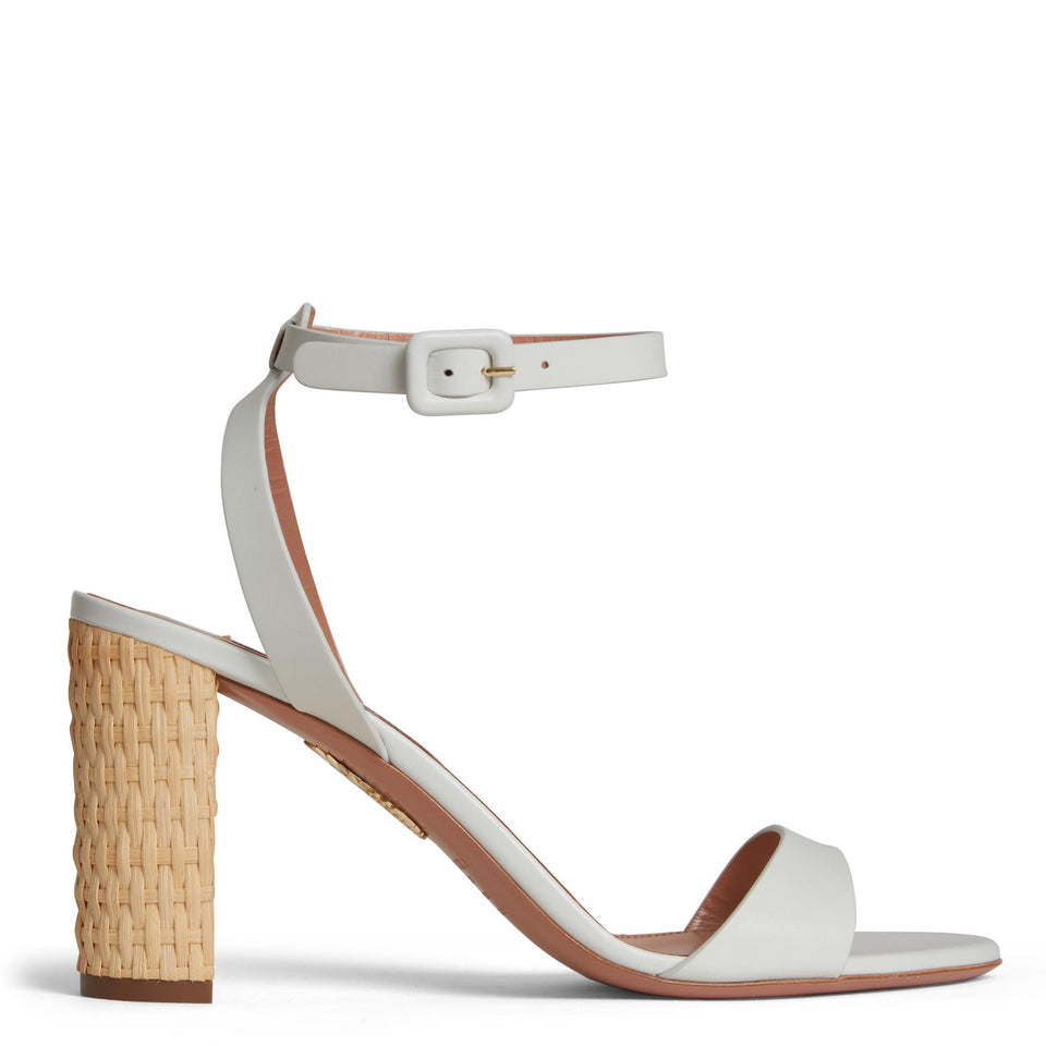 Sandali "Sunseeker" 85 in pelle bianchi SSKMIDS0 CWKFFF AQUAZZURA 