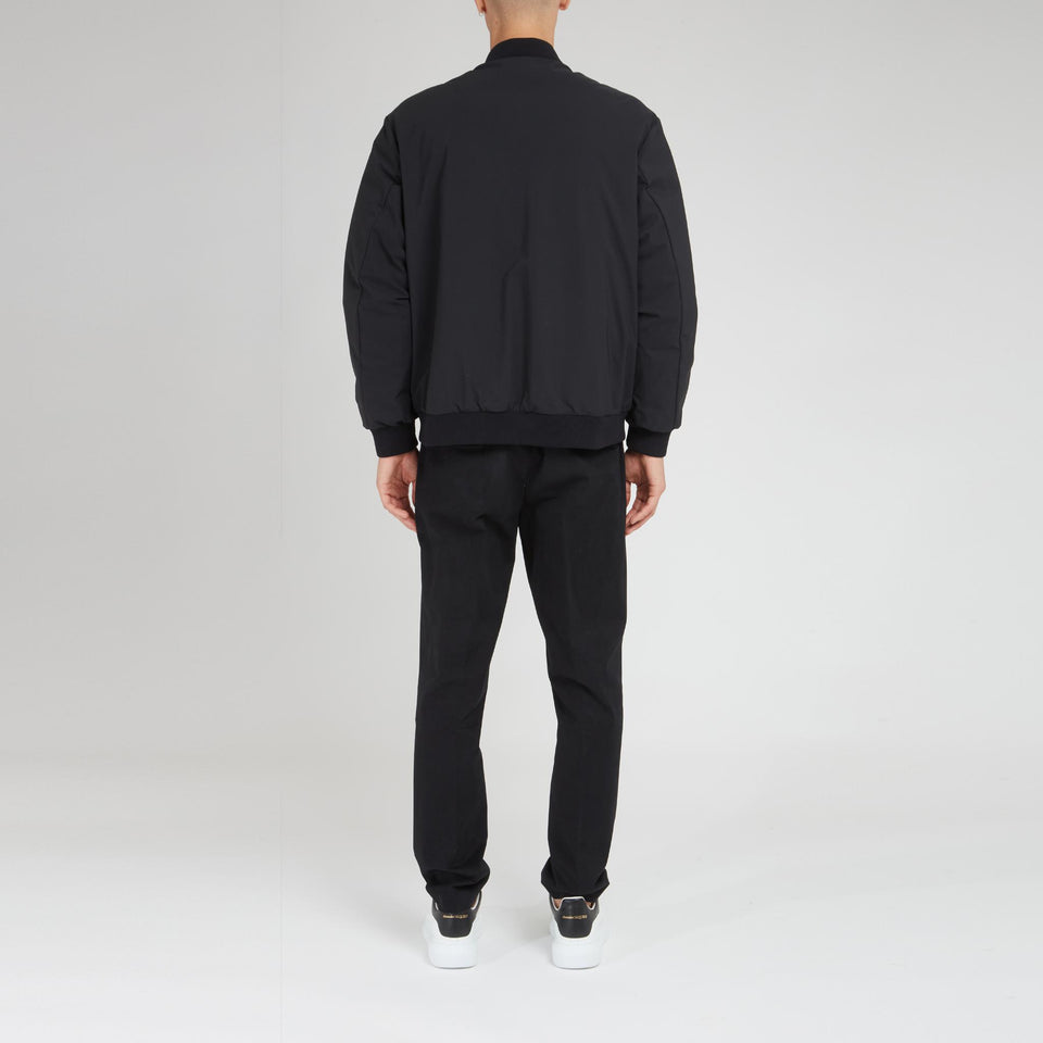 "Kraun" bomber jacket in black fabric