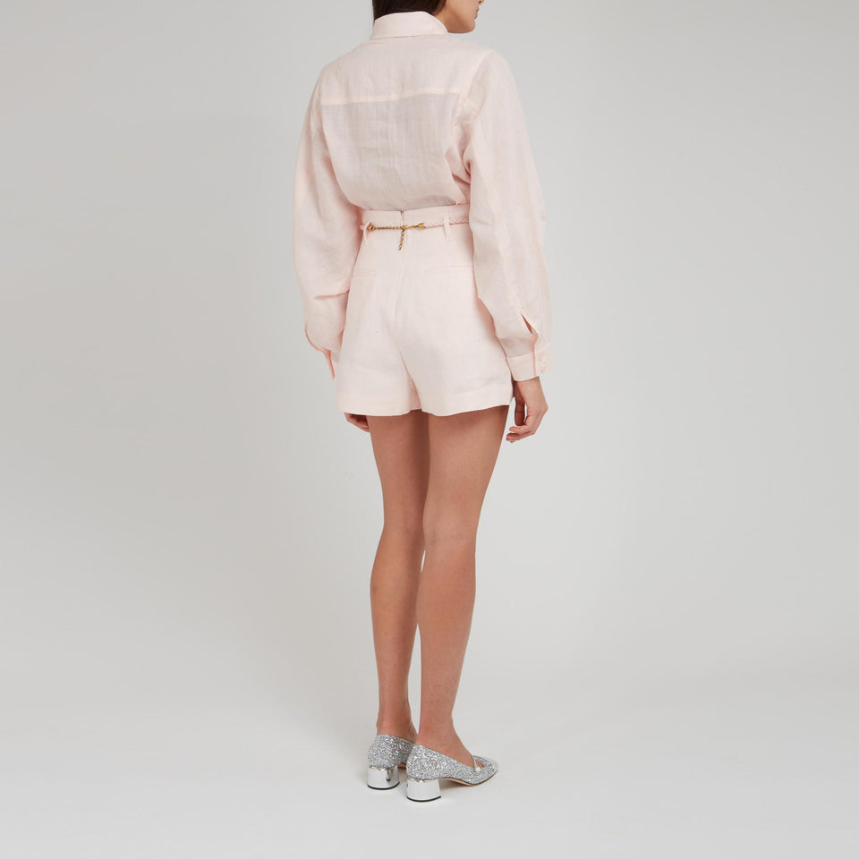 Camicia "Crush" in lino rosa