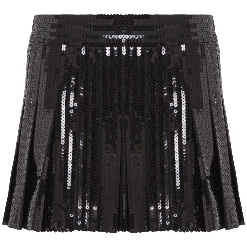 Mini gonna in tessuto nera