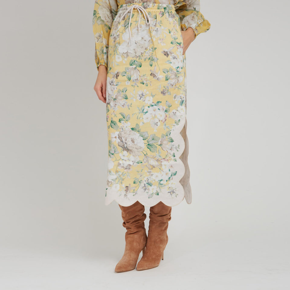Gonna "Acacia" in lino gialla