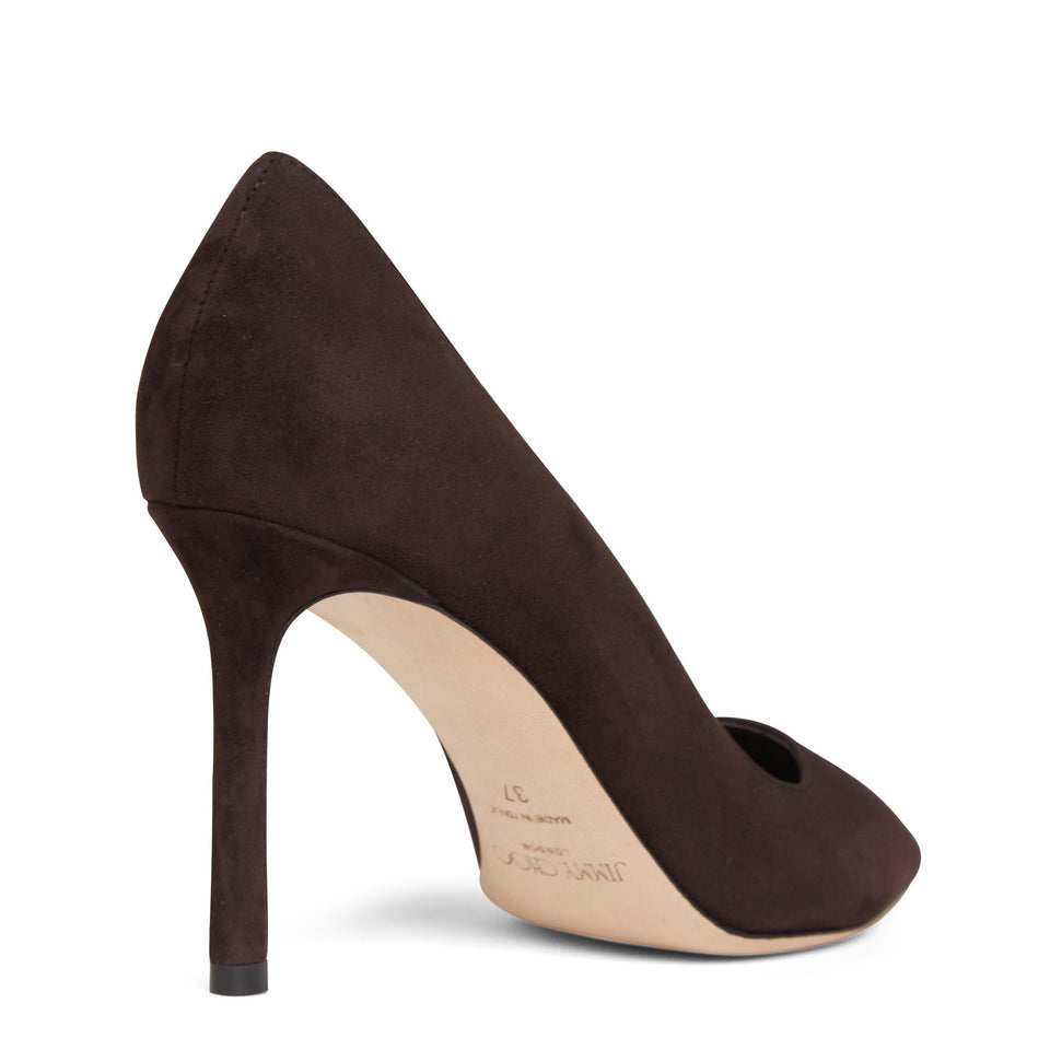 Dècolletè ''Romy 85'' in suede marroni ROMY 85 KDUCOFFEE JIMMY CHOO 