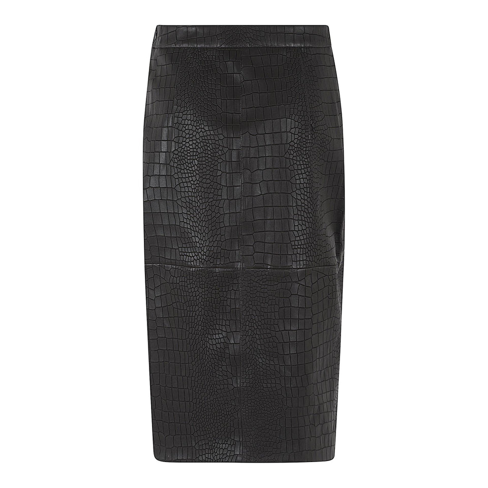 Gonna in pelle marrone SELMA CROCOGLACE ENES 