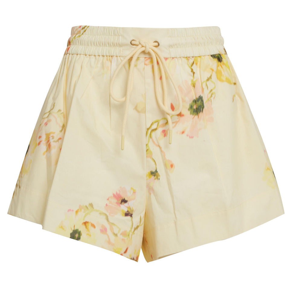 Yellow cotton shorts