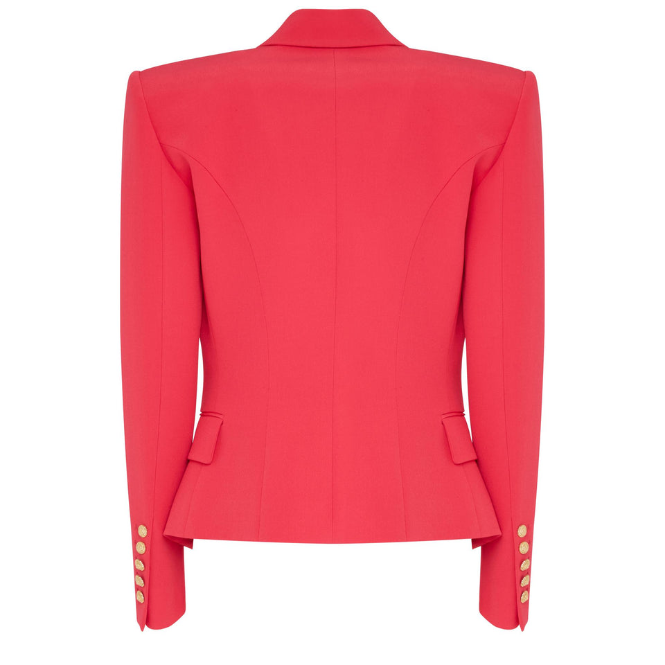 Giacca doppio petto in tessuto fuxia