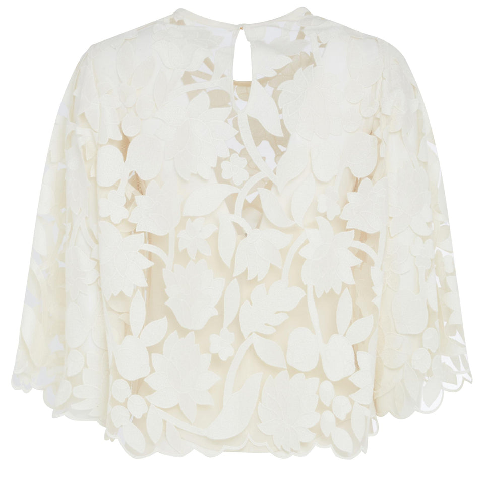 Maglia in tulle bianca TO147NR25 TU012W0005 ELIE SAAB 