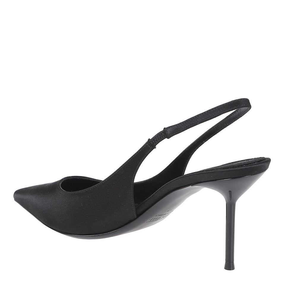 Slingback "Lidia" 70 in satin nera PX1635 XTSATBLACK PARIS TEXAS 
