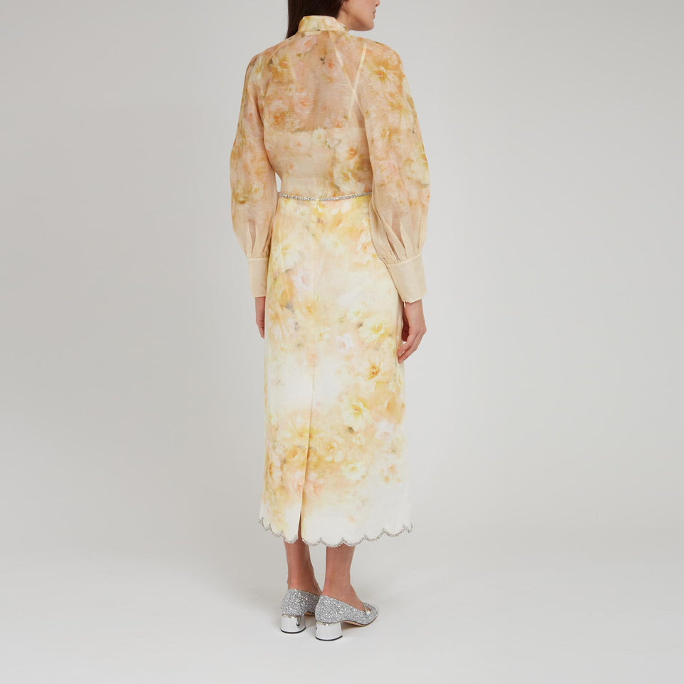 Camicia "Crush" in lino gialla