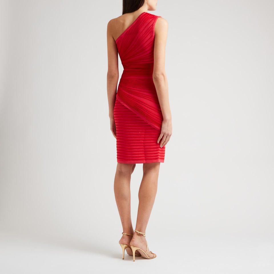 Top mono spalla in maglia rossa