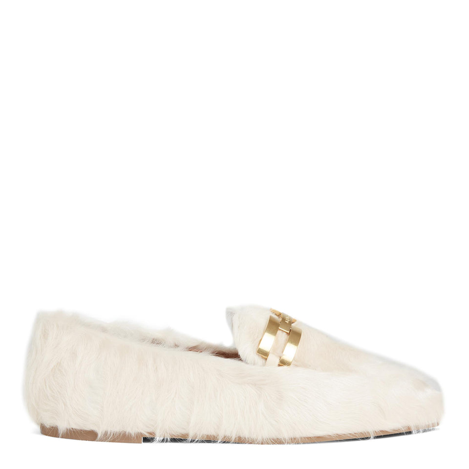 Mocassino in pelliccia sintetica bianco FYBFLAM0 SSLPANNA AQUAZZURA 