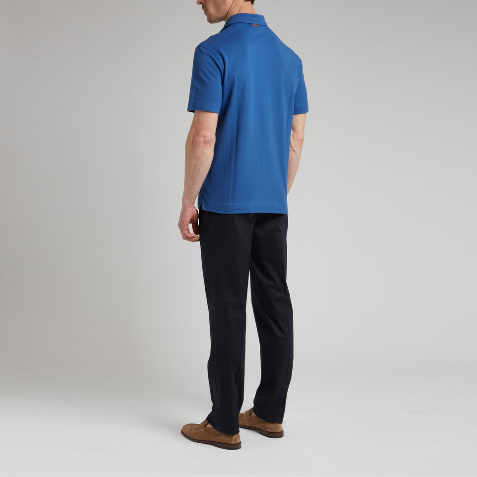 Blue cotton polo shirt