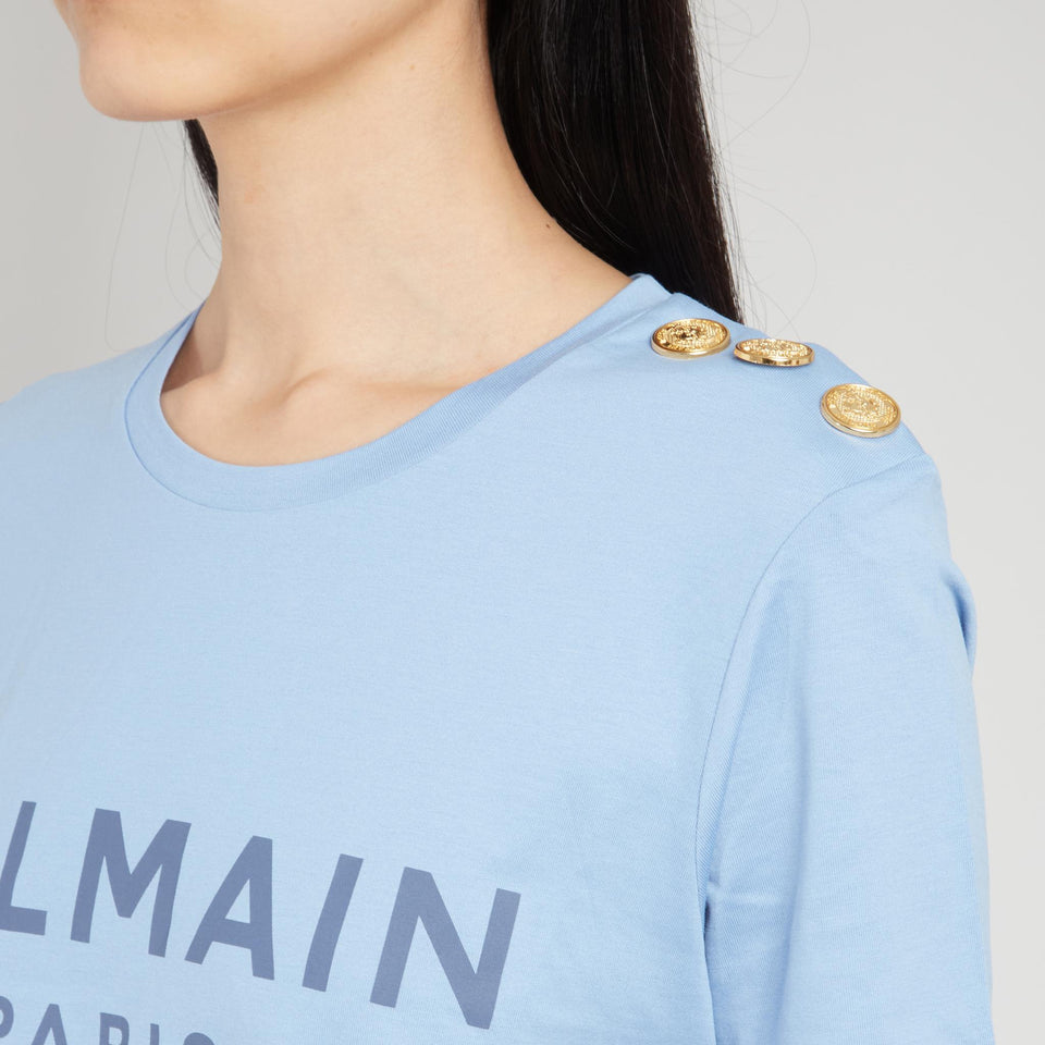 T-shirt in cotone blu